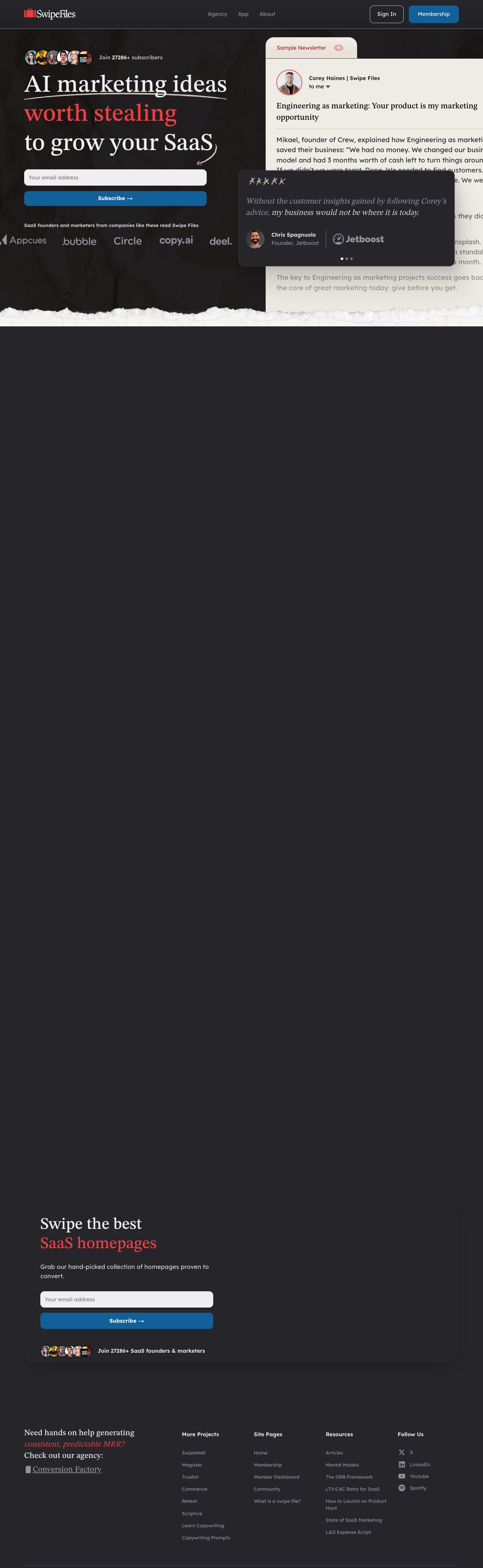 Swipe Files Marketing Community